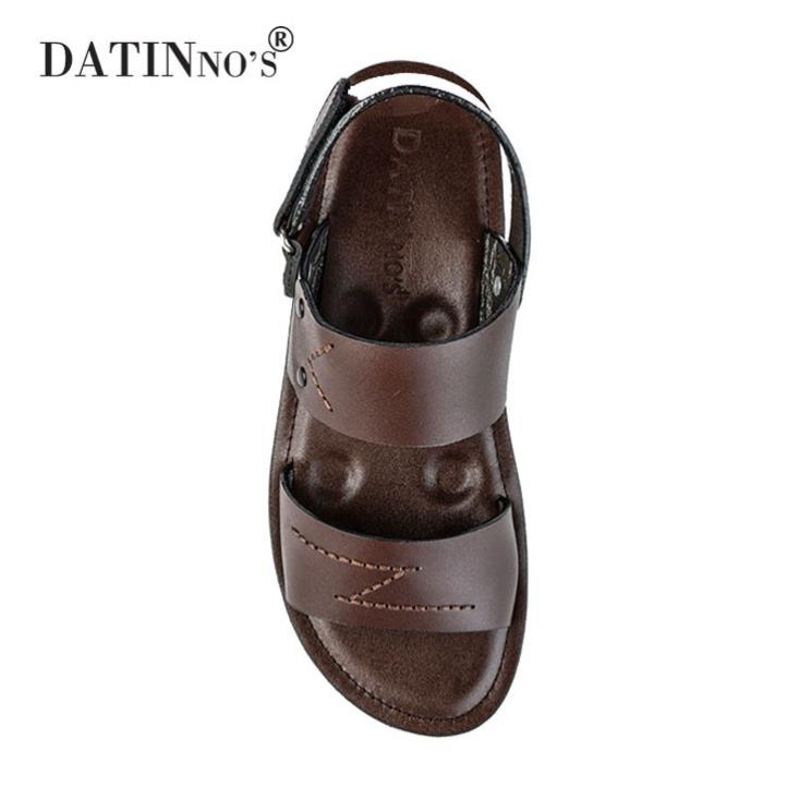 Giày Sandal Nam Da Bò DATINNOS Đen Nâu - AHSD207 .