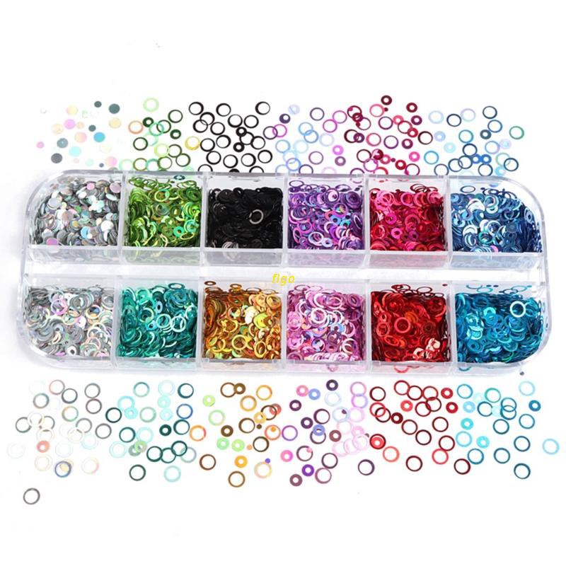 Hộp Phụ Kiện Kim Tuyến 3d Lấp Lánh Trang Trí Móng Tay Nghệ Thuật