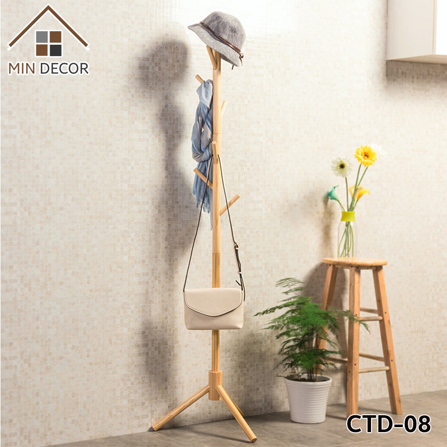 [GIÁ SỐC] Kệ treo đồ, giá treo quần áo cây treo quần áo bằng gỗ để đồ cho túi xách áo khoác đa năng lắp ráp dễ dàng | BigBuy360 - bigbuy360.vn