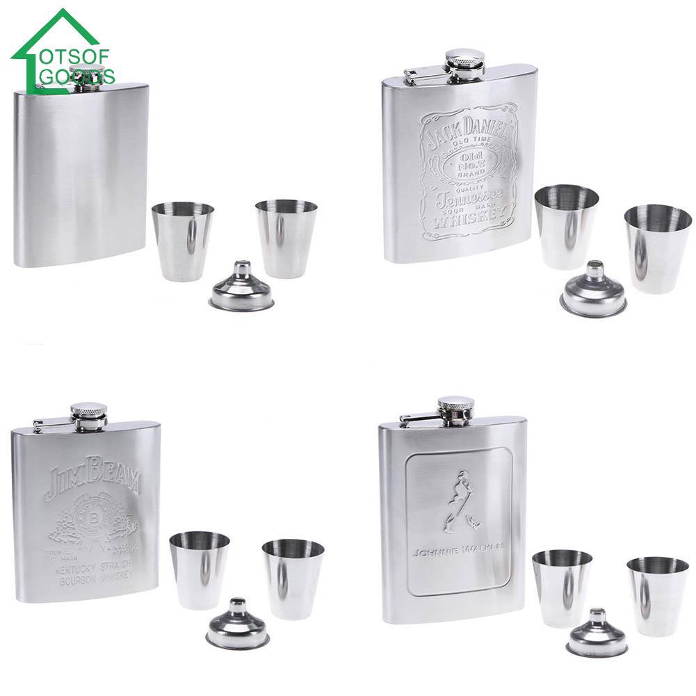 Bộ cốc phễu bình uống nước bằng thép không gỉ 7oz di động