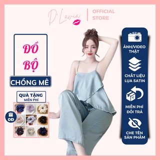 Đồ bộ nữ mặc nhà quần dài lụa satin cao cấp mềm mịn thoáng mát AN80 - D'Lavia