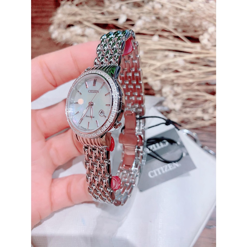 Đồng hồ nữ dây thép Citizen Eco Drive EW2280 58D