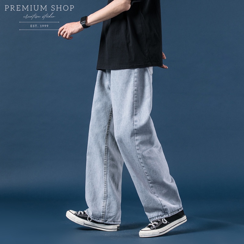 Quần jean Baggy nam PR-01 ống Suông, Rộng style hàn quốc 2021