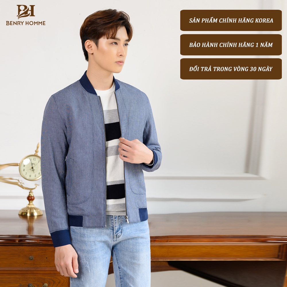 Áo khoác nam Benry, chất liệu vải tuytsi pha lông cừu, Dáng áo slim fit mặc thanh lịch, trẻ trung mã 1861NV-Benryhomme