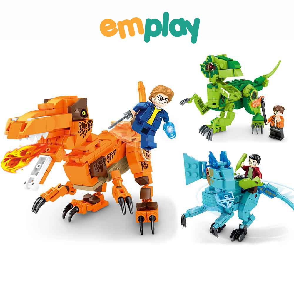 Đồ chơi cho bé xếp hình khủng long Emplay cao cấp thiết kế từ nhựa ABS cao cấp màu sắc phong phú an toàn cho trẻ em