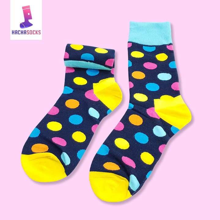 Vớ Tất Nam Họa Tiết Thêu Đẹp Hình Thức Ăn, Trái Cây, Polka Dot