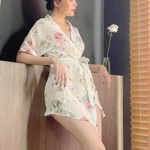( Ảnh Thật ) Áo choàng ngủ nữ hoa vải voan 5034 Thời Trang | BigBuy360 - bigbuy360.vn