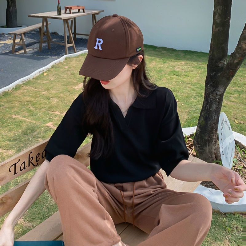 Áo Thun Tay Ngắn Cổ polo Màu Trơn Dễ Phối Đồ Hợp Thời Trang Phong Cách Hàn Quốc