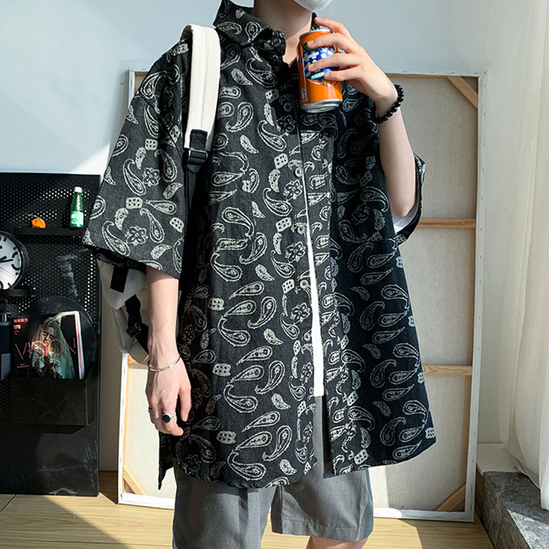 Áo Sơ Mi Nam Tay Ngắn Họa Tiết Hoa Thời Trang Hàn Quốc | BigBuy360 - bigbuy360.vn