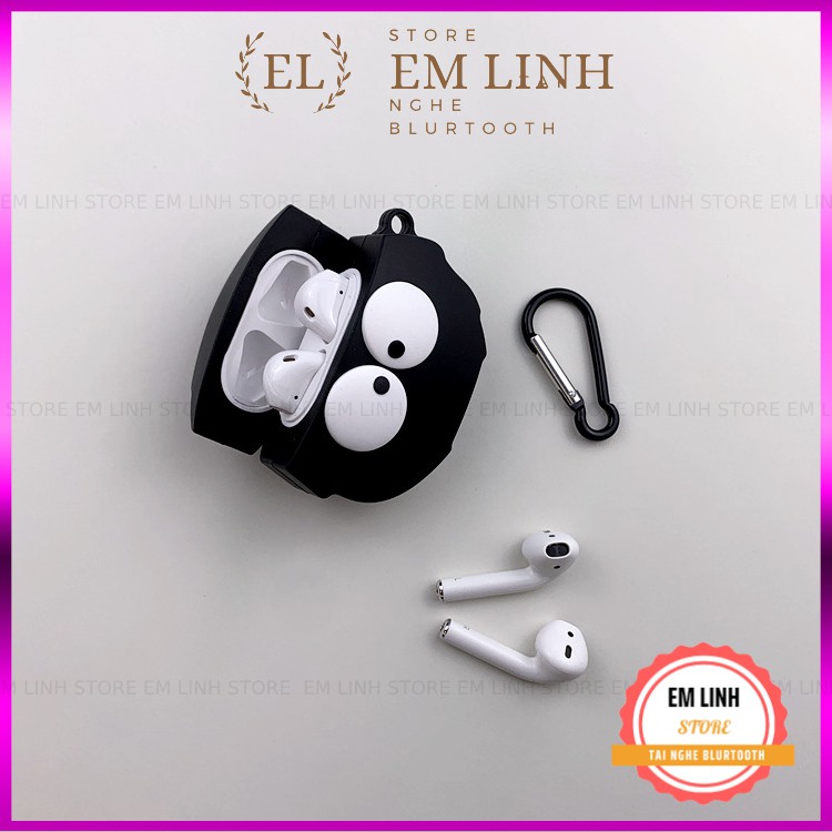 Case Vỏ Bao Airpods Đựng Tai Nghe Airpod 1/2/I12 TWS - Chất Liệu Silicon Chống Va Đập A2 F36 MẶT TRÒN ĐEN