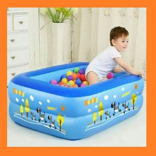 Hồ bơi 2 tầng 115cm - bể bơi hình chữ nhật 1m2 bơm phao cho bé