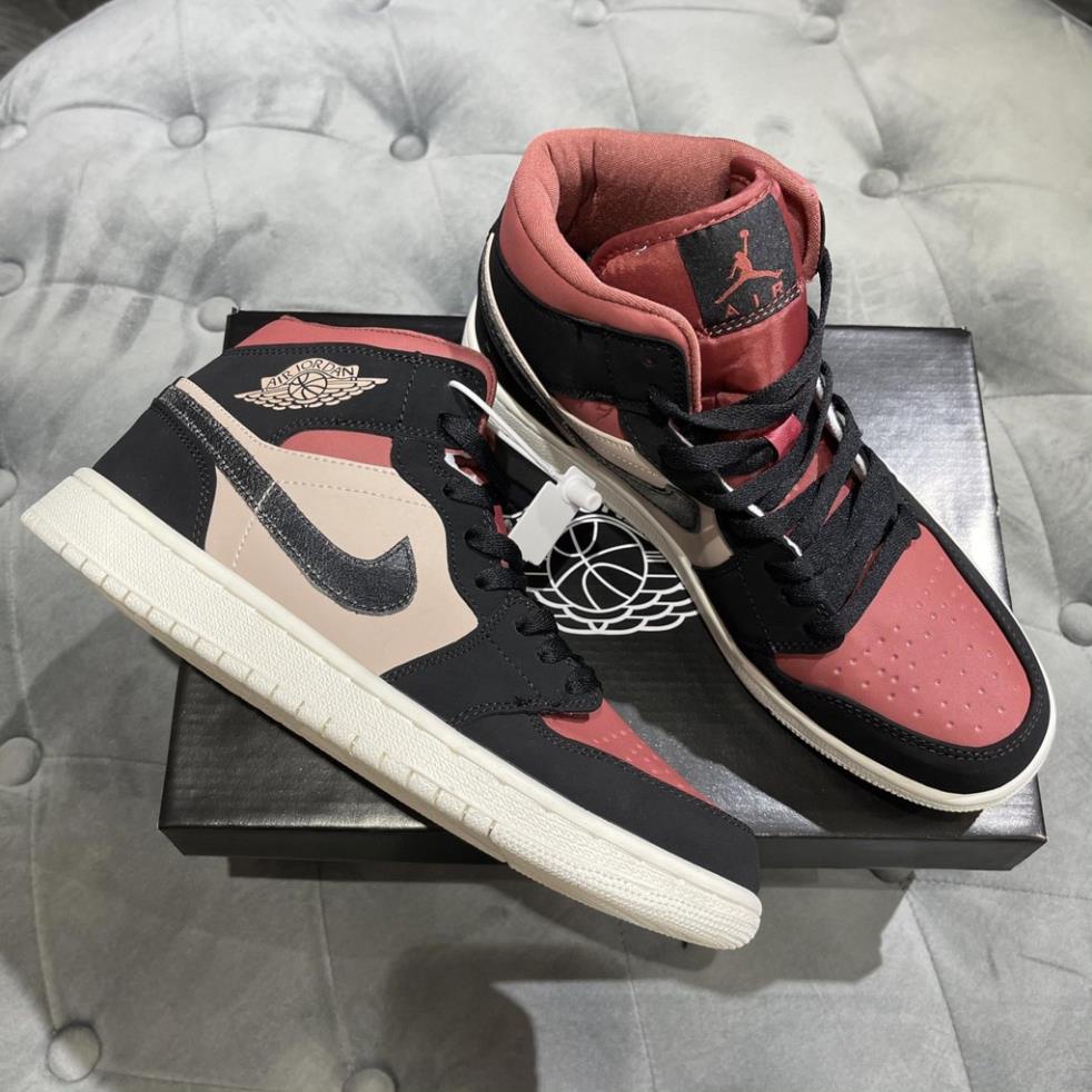 Giày Jordan JD1 đen đỏ mận cao cổ cao cấp mới, Giậy JD1 Đỏ Mận