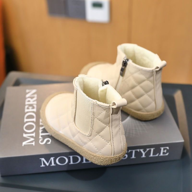 Giày bốt cổ cao đế êm lót nỉ cho bé chất da cao cấp