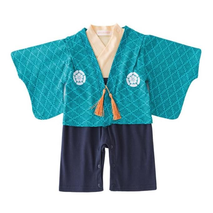 Áo Liền Quần Hóa Trang Kimono Nhật Bản Cho Bé Trai 4 Tháng Tuổi