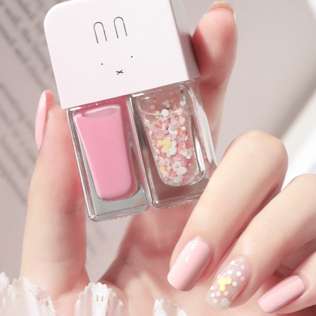 Sơn Móng Tay 2 Trong 1 6ml x 2 Mau Khô Chống Thấm Nước