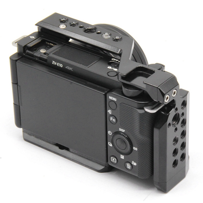 Khung Gắn Máy Ảnh Sony ZV-E10 Kèm Tay Cầm Mở Rộng Và Đĩa Vít 1/4 Tháo Lắp Nhanh Chuyên Dụng