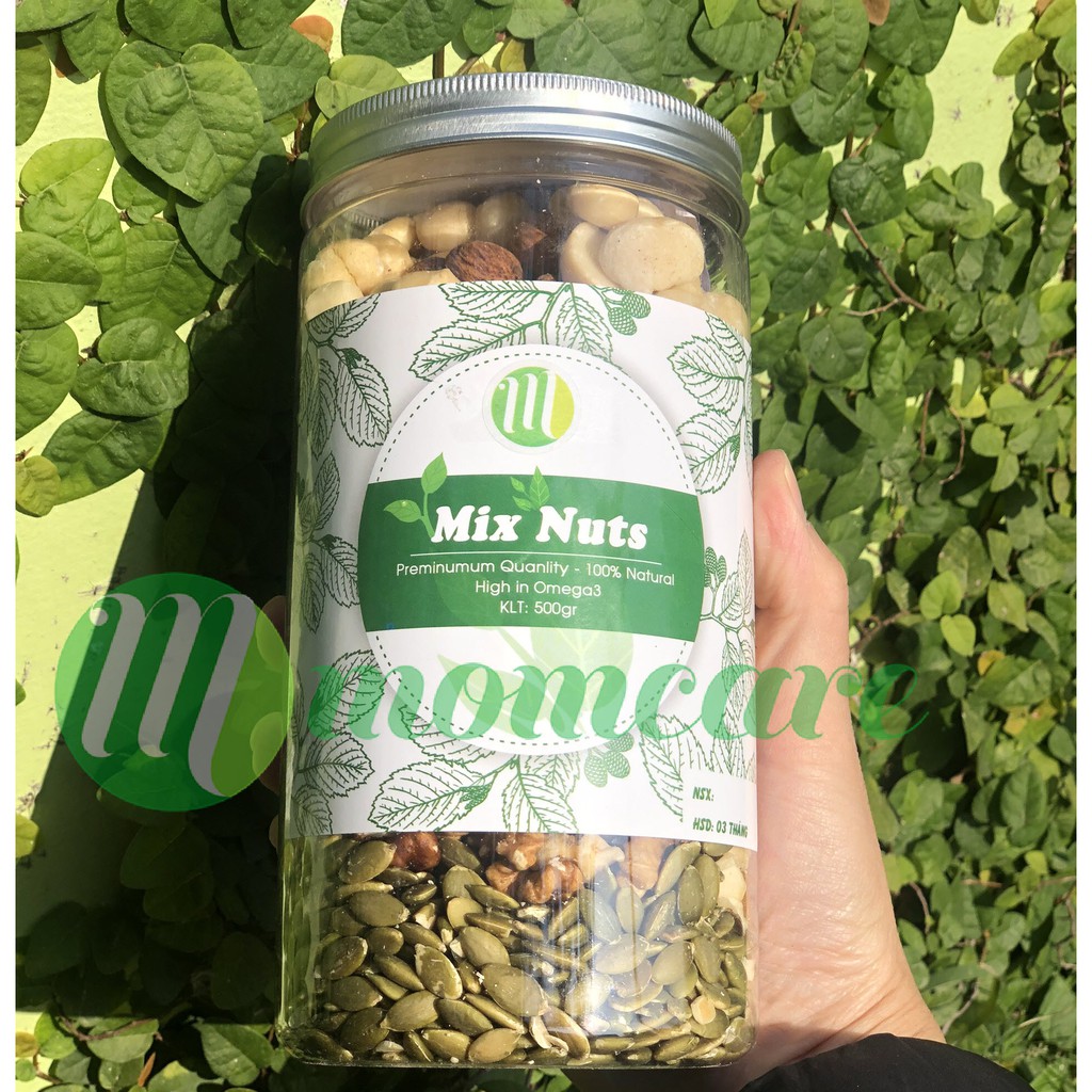 Mixnuts 5 hạt - Tổng hợp 5 loại hạt (macca,óc chó vàng, hạt điều, hạnh nhân, bí xanh)