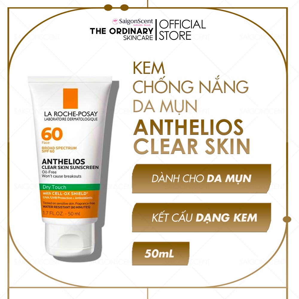 Kem chống nắng La Roche Posay Anthelios Clear Skin Dry Touch Sunscreen SPF 60 ( 50mL )