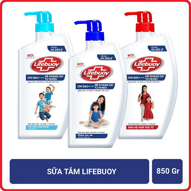 Sữa tắm Lifebuoy Bảo Vệ Vượt Trội 10 850G ( chai )