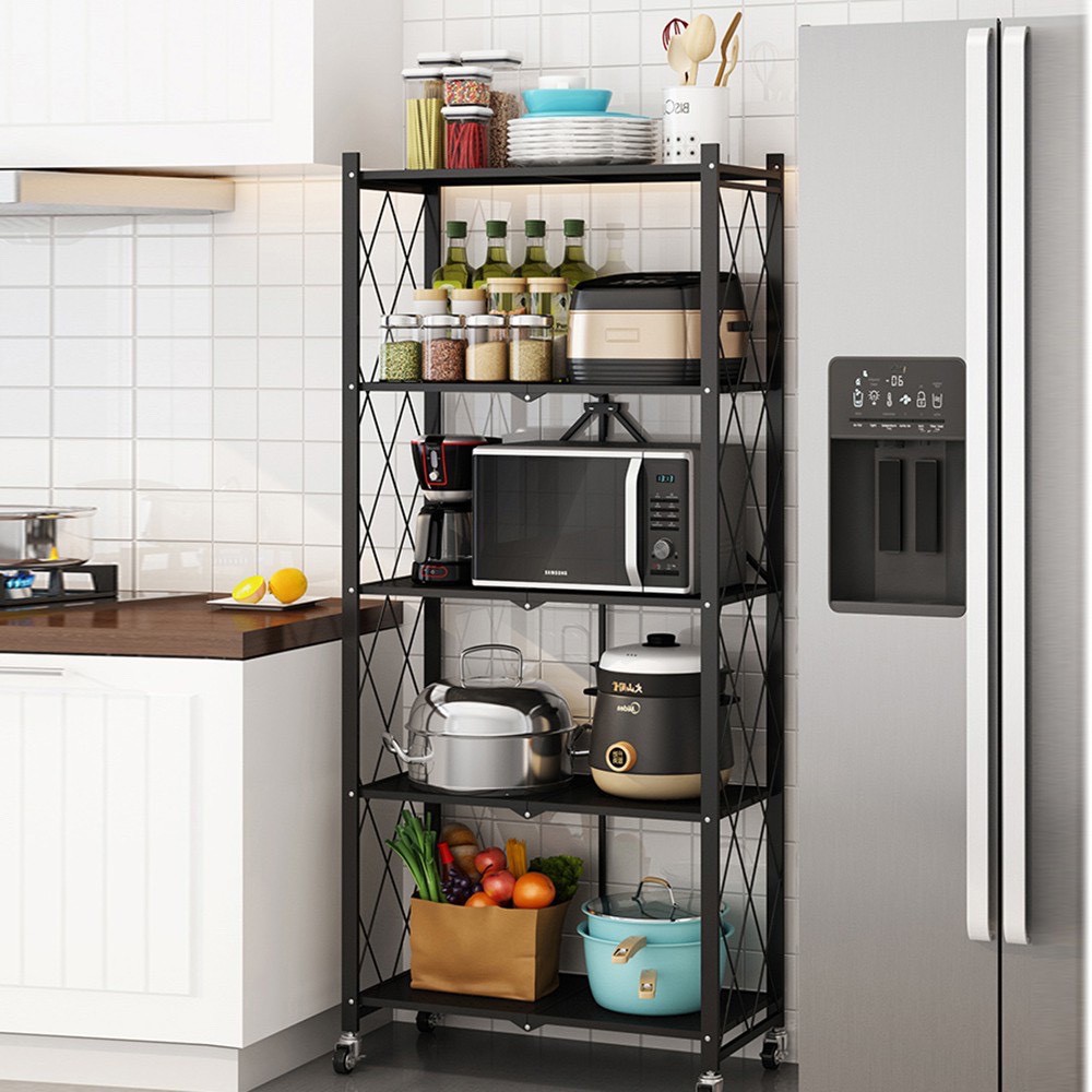 Kệ Để Đồ Đa Năng Kệ Gấp Gọn 3/4/5 tầng cho nhà bếp, phòng ăn, phòng tắm