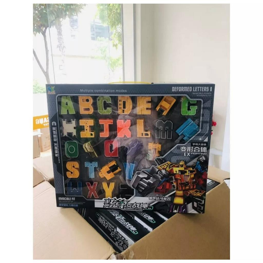 Bộ Đồ Chơi 27 Chữ Cái Biến Hình Lắp Ghép Robot