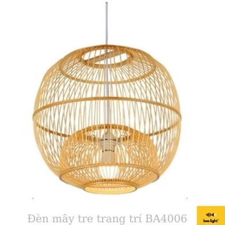 Đèn Mây Tre: Mẫu đèn đan nan tre quả cầu tròn BA4006 trang trí