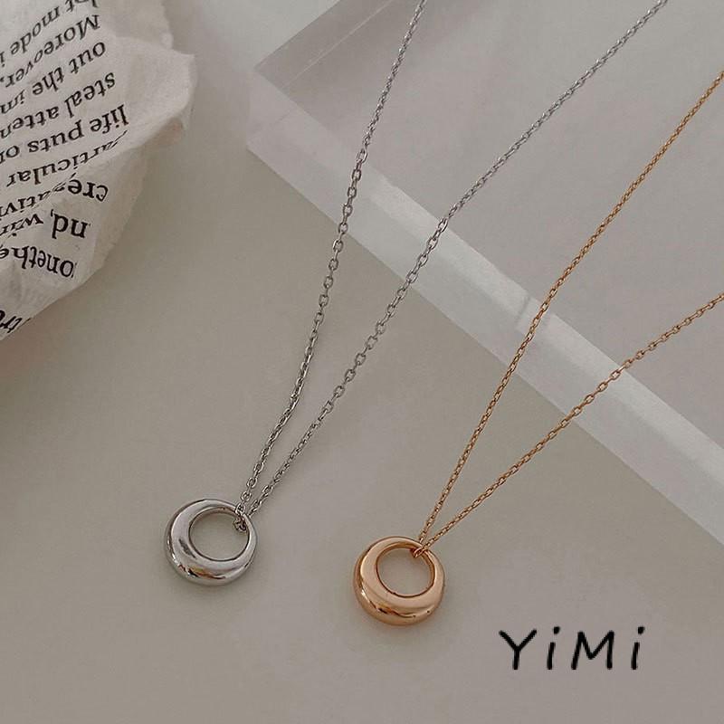 Vòng cổ choker mặt hình tròn nhiều màu sắc phong cách hàn quốc
