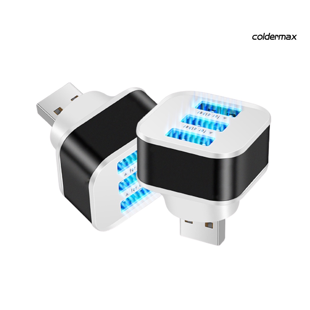 Bộ Chia Cáp Sạc Usb 3 Trong 1 Có Đèn Led Cho Điện Thoại / Pc / Laptop