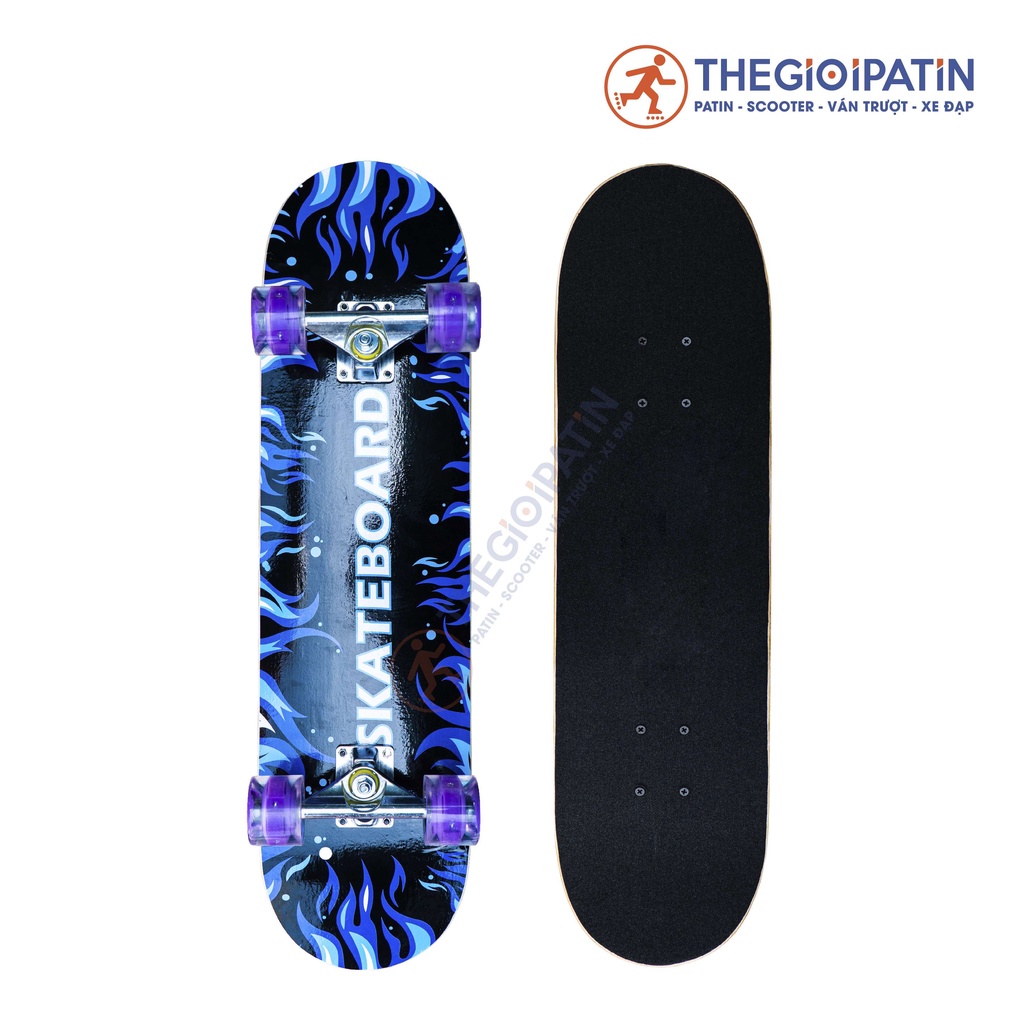 Ván Trượt 80CM Skateboard GUROSS Gỗ Phong 7 Lớp Mặt Đen Nhám Tải Trọng 180kg Dành Cho Người Lớn Và Trẻ Em