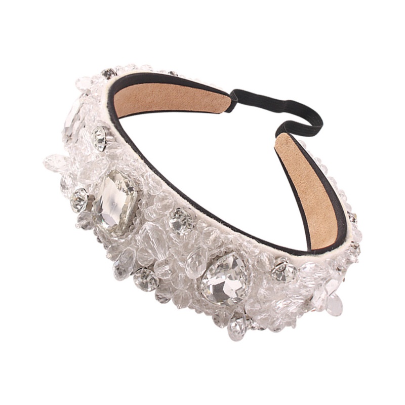 Cài Tóc Đính Hạt Thủy Tinh Trong Suốt Hình Hoa Dành Cho Cô Dâu