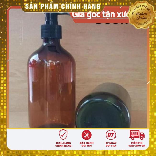 Chai Chiết Mĩ Phẩm ❤ TRÙM SỈ ❤ [300ml,500ml] Chai nhựa pet xịt vòi nhấn nâu,rêu chiết mỹ phẩm , phụ kiện du lịch
