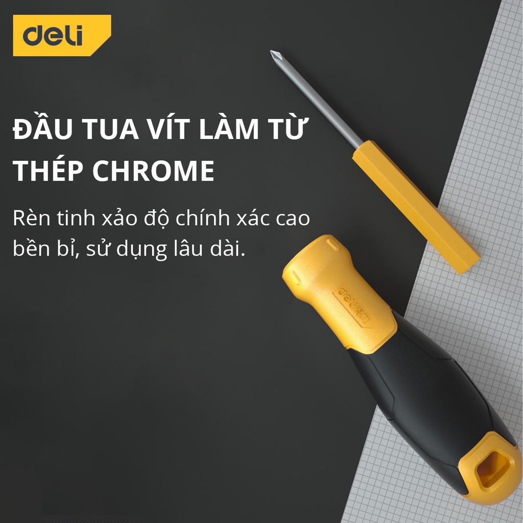 Bộ Tua Vít Deli 9 Chi Tiết Đa Năng, Nhỏ Gọn, Tiện Dụng - Vặn Ốc Vít, Sửa Chữa Đồ Dùng Gia Đình - DL636009