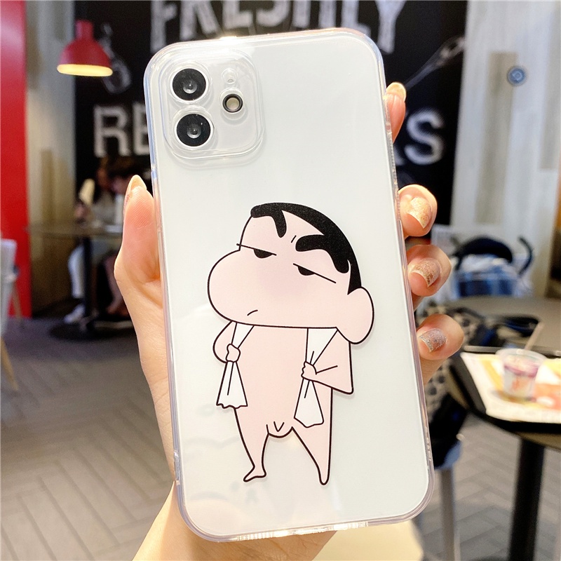 Ốp Điện Thoại Silicon Chống Sốc In Hình Cậu Bé Bút Chì Shin chan Cho Apple Iphone 13 11 12 XR XS 7 8P 6S SE Pro Max mi
