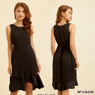 Đâm lụa mặc nhà cổ tròn có dây cột eo InFashion