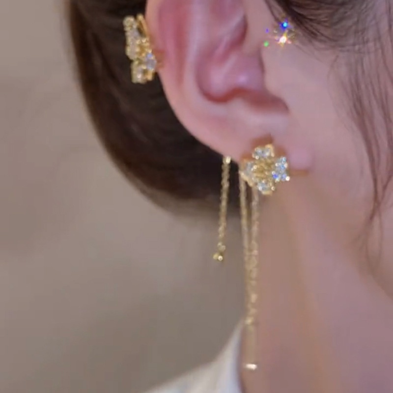 Khuyên Tai Dạng Kẹp Không Xỏ Lỗ Hình Hoa Bướm Đơn Giản Thời Trang Mới Cho Nữ