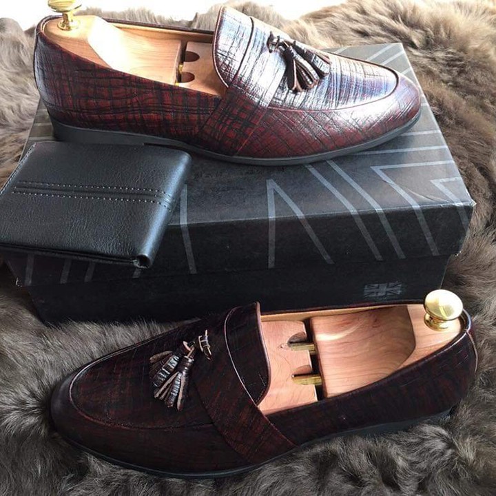 Giày tây nam da bò nơ chuông