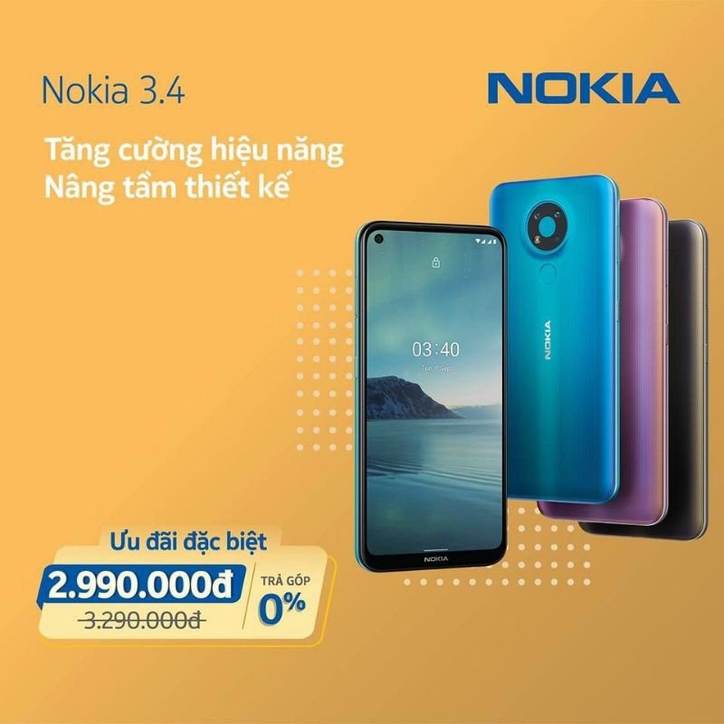 Điện Thoại Nokia 3.4 (4GB/64GB) - Hàng Chính Hãng