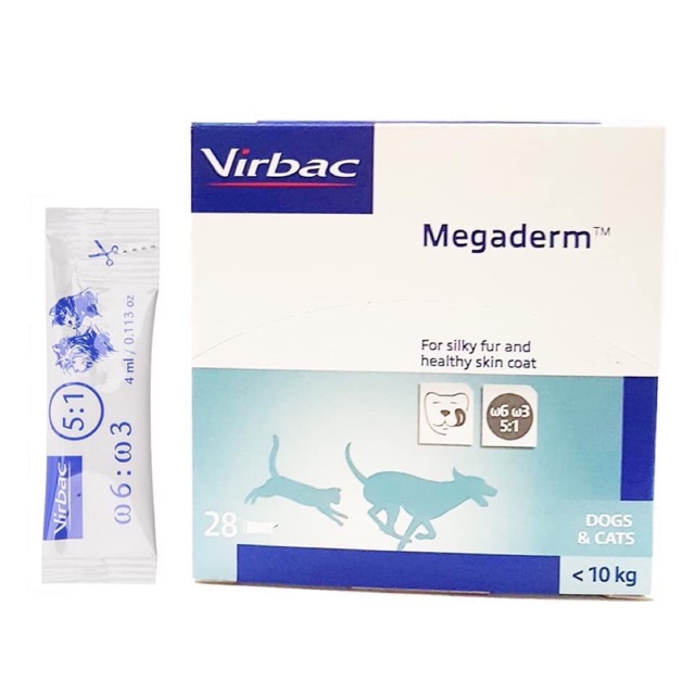 [1 Tuýp] Gel Dinh Dưỡng Virbac Megaderm 4ml Giúp Mượt Lông