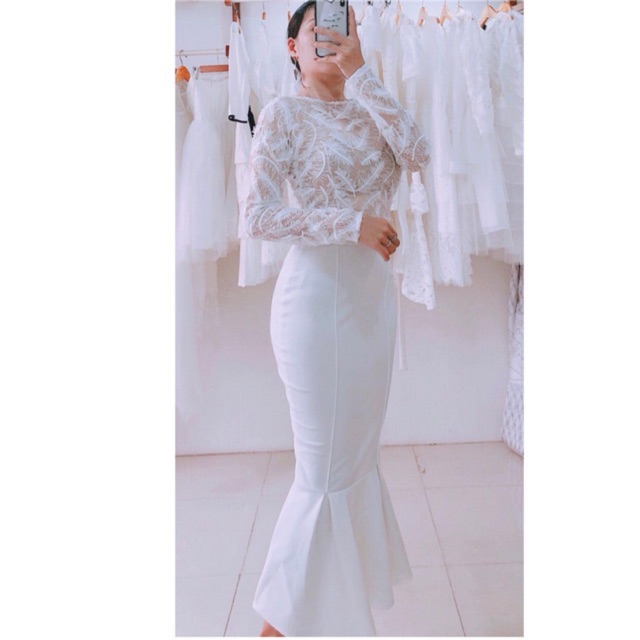 Đầm dự tiệc body lông vũ đuôi cá cao cấp kèm ảnh thật