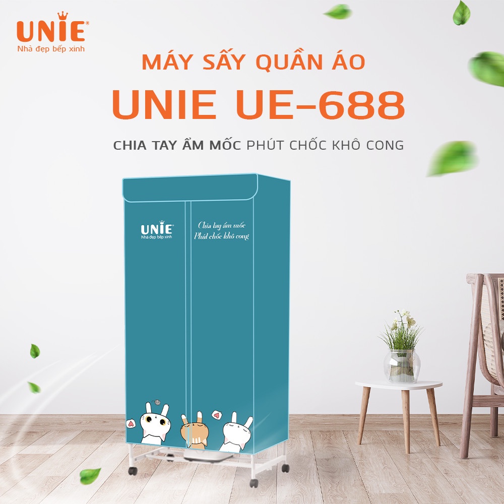 Tủ sấy quần áo UNIE UE-688 công suất 900W sấy khô nhanh tiết kiệm điện an toàn cho gia đình