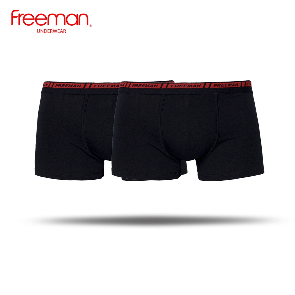 Combo 3 Quần lót boxer nam chất liệu cotton TC màu đen Freeman BO766
