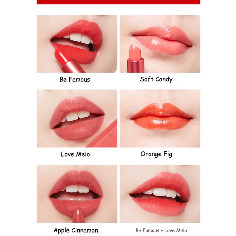 Son Môi MISSHA 5 Màu Tùy Chọn Lâu Trôi Không Phai Chống Thấm Nước Chống Dính