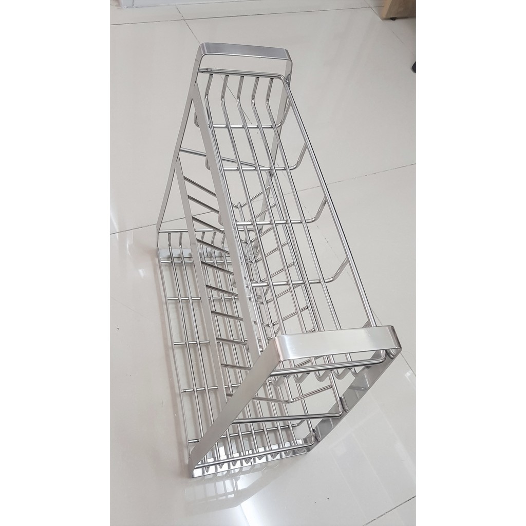 Kệ gia vị nhà bếp 3 tầng INOX 304 - đan dây 5ly