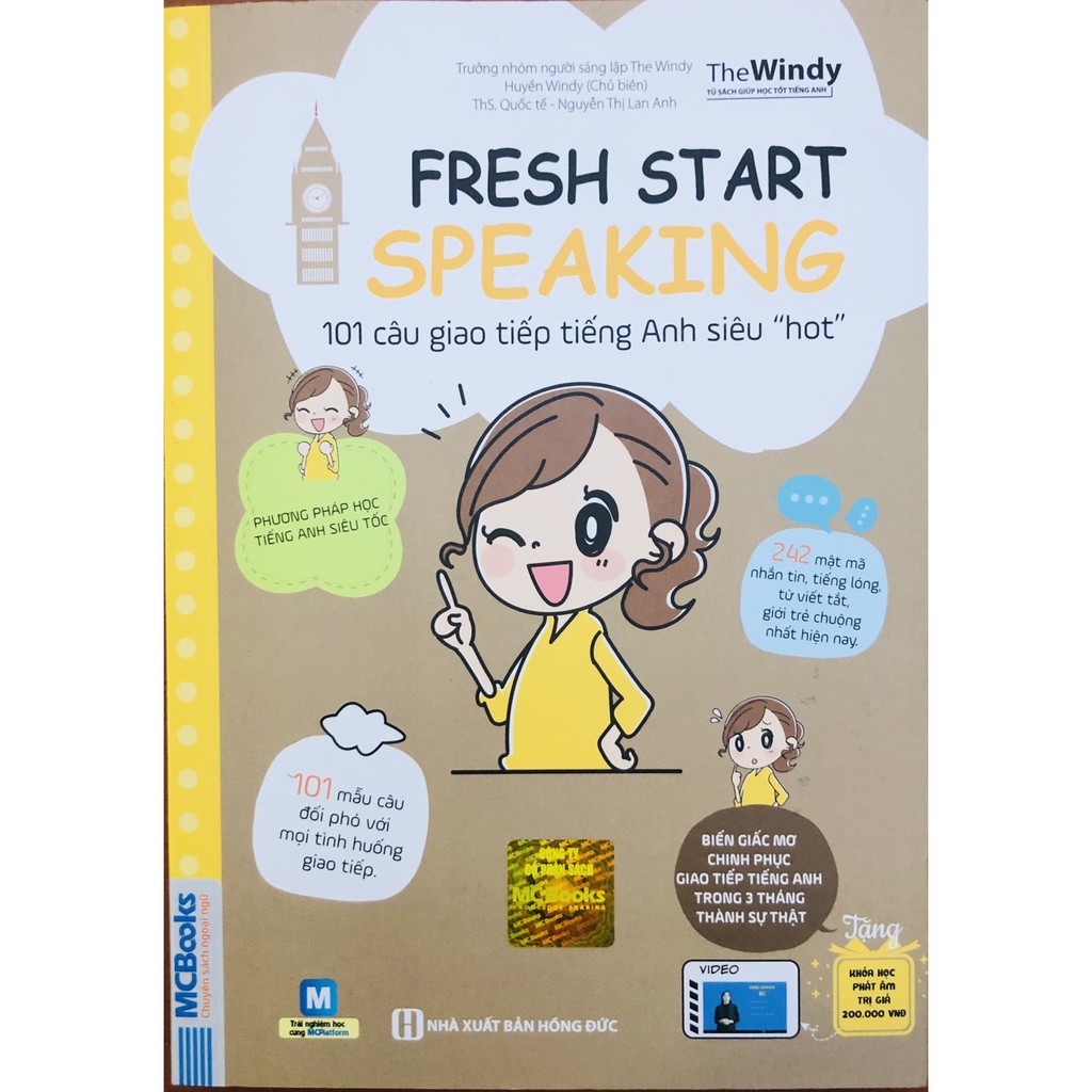[MÃ giảm 40K]Sách 101 câu giao tiếp tiếng Anh siêu “hot” (Fresh start speaking)