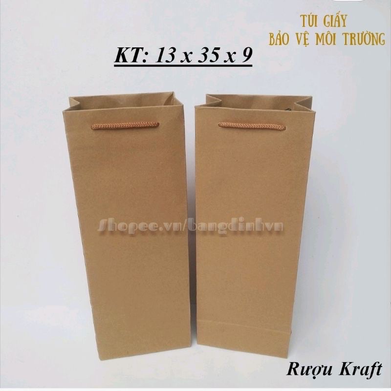 10 Túi giấy kraft dây vải chắc chắn