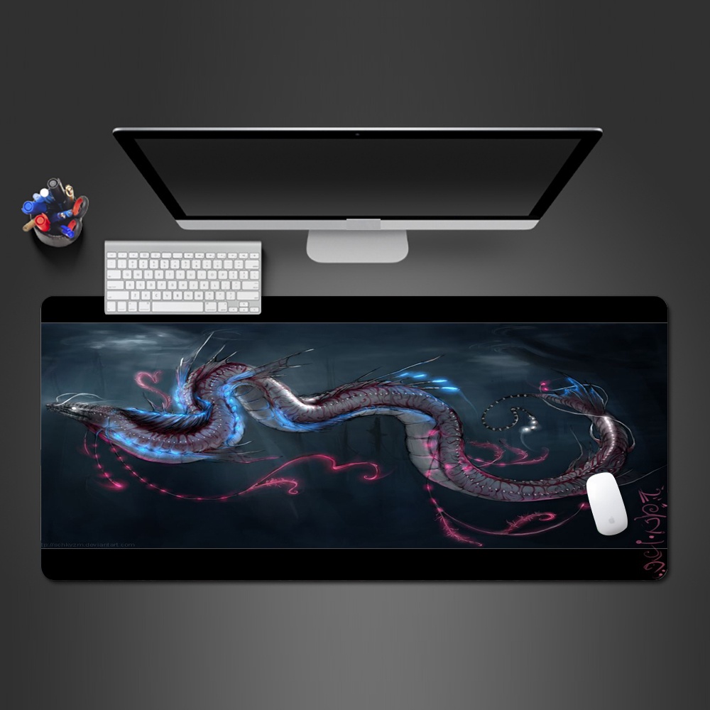 Tấm Lót Chuột Chơi game Bằng Cao Su Tự Nhiên In Hình Rồng 3D Cỡ Lớn Có Thể Giặt Sạch Cho Gia Đình