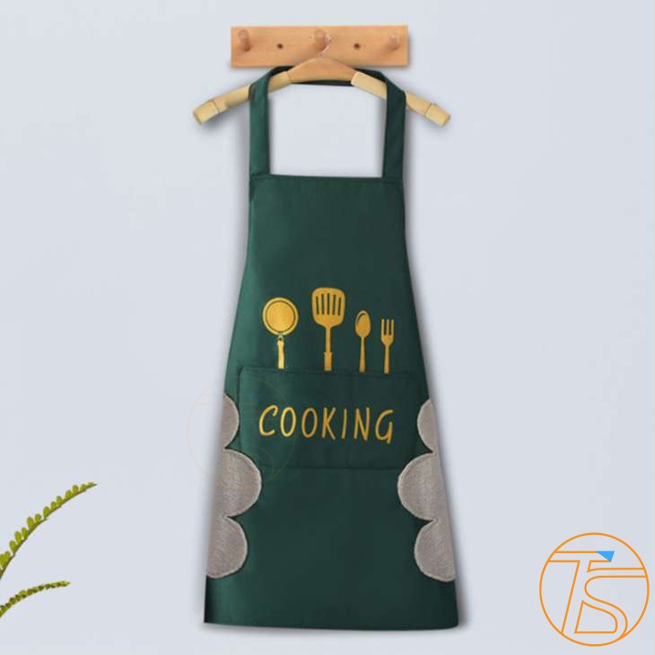 Tạp Dề Họa Tiết Dụng Cụ Nhà Bếp &amp; Cooking Có Khăn Lau Tay 2 Bên Và Túi Đựng