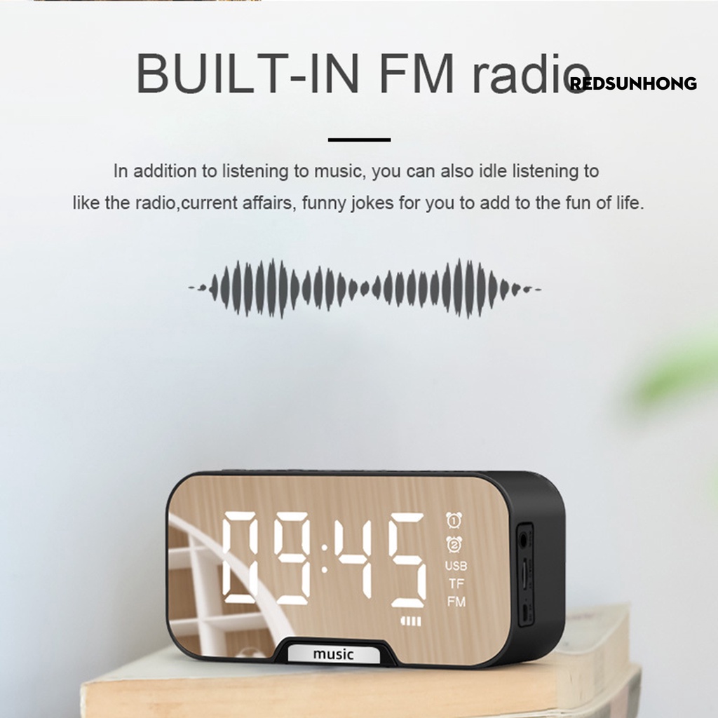 Loa Bluetooth 5.0 Không Dây Mini R.H Q5 Tích Hợp Đồng Hồ Báo Thức