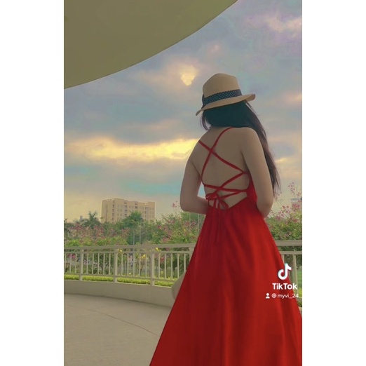 ĐẦM MAXI NỮ ĐI BIỂN DU LỊCHFREESHIP ĐẦM NỮ 2 DÂY DÁNG DÀI ĐAN DÂY LƯNG KÈM MÚT NGỰC | BigBuy360 - bigbuy360.vn
