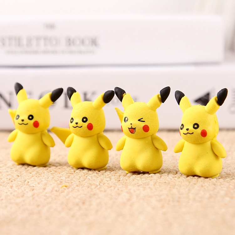Bộ 4 Cục Tẩy Cao Su Hình Pikachu Dễ Thương